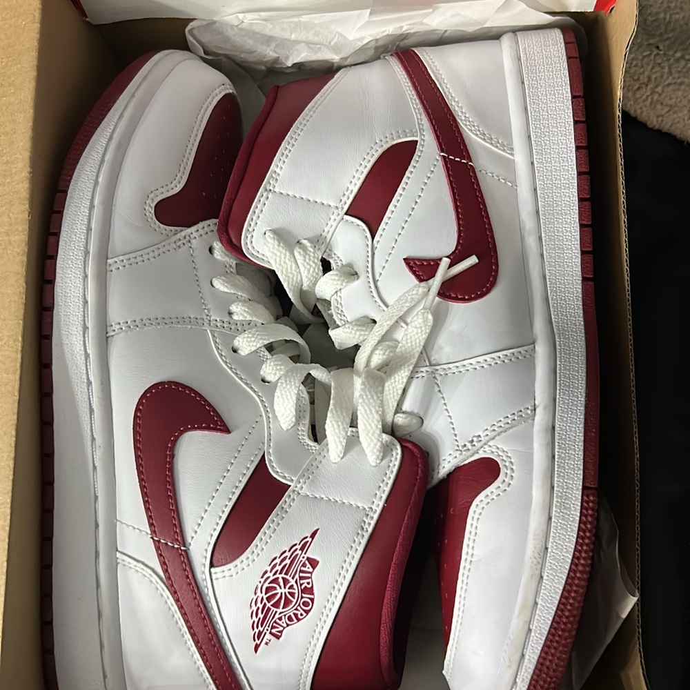 Nike Air Jordan women White and Red Sneakers